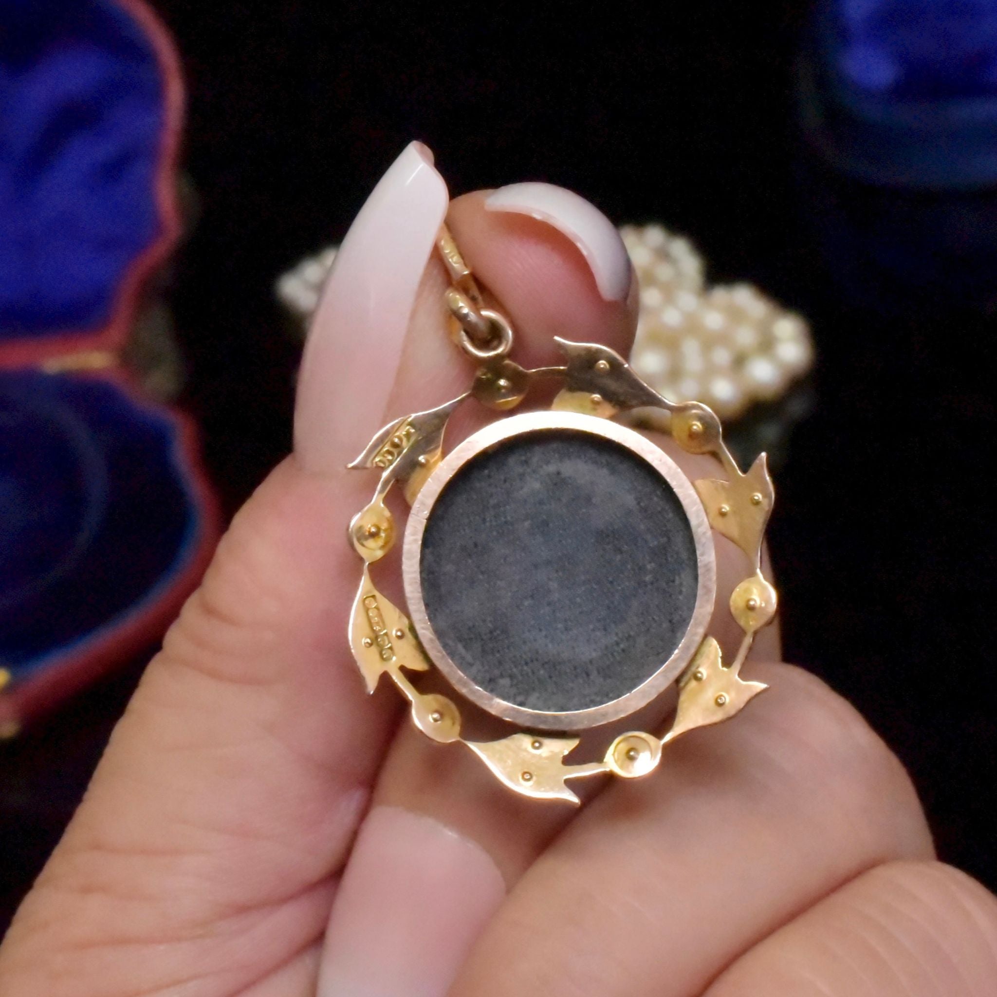 Antique Edwardian 9ct Rose Gold Double Sided Photo Locket - Birmingham 1903