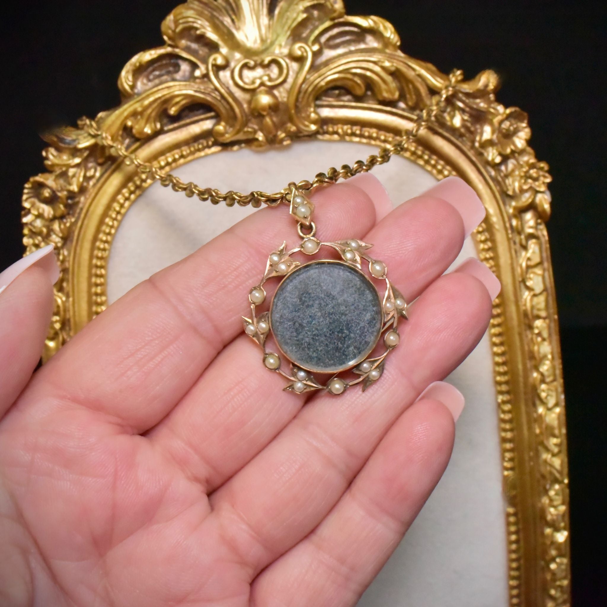 Antique Edwardian 9ct Rose Gold Double Sided Photo Locket - Birmingham 1903