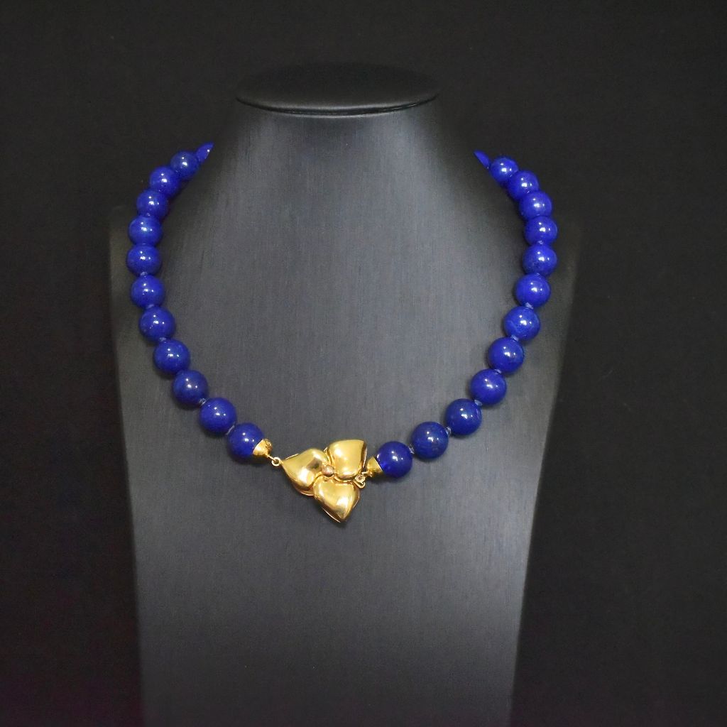 Estate Designer 18ct Gold ‘de Regilus’ Italian Gold And Lapis Lazuli Necklace