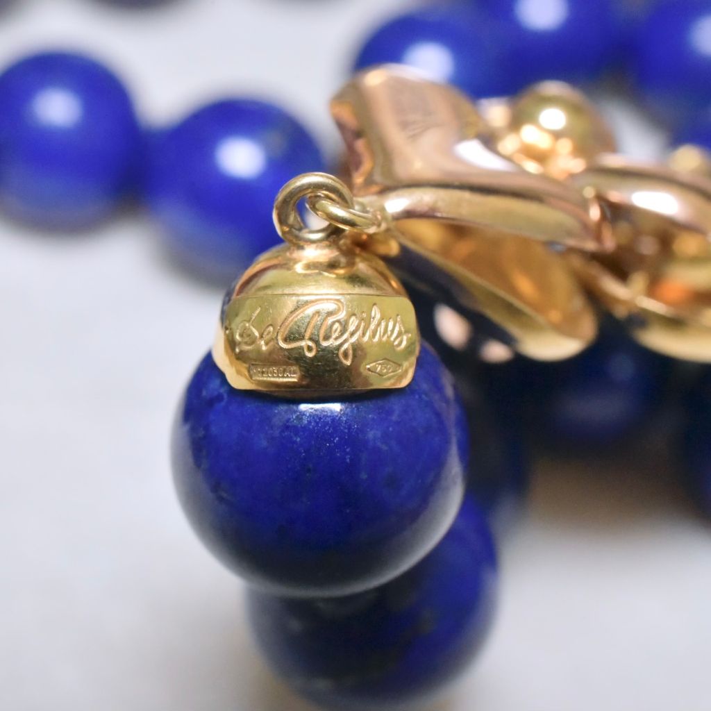 Estate Designer 18ct Gold ‘de Regilus’ Italian Gold And Lapis Lazuli Necklace