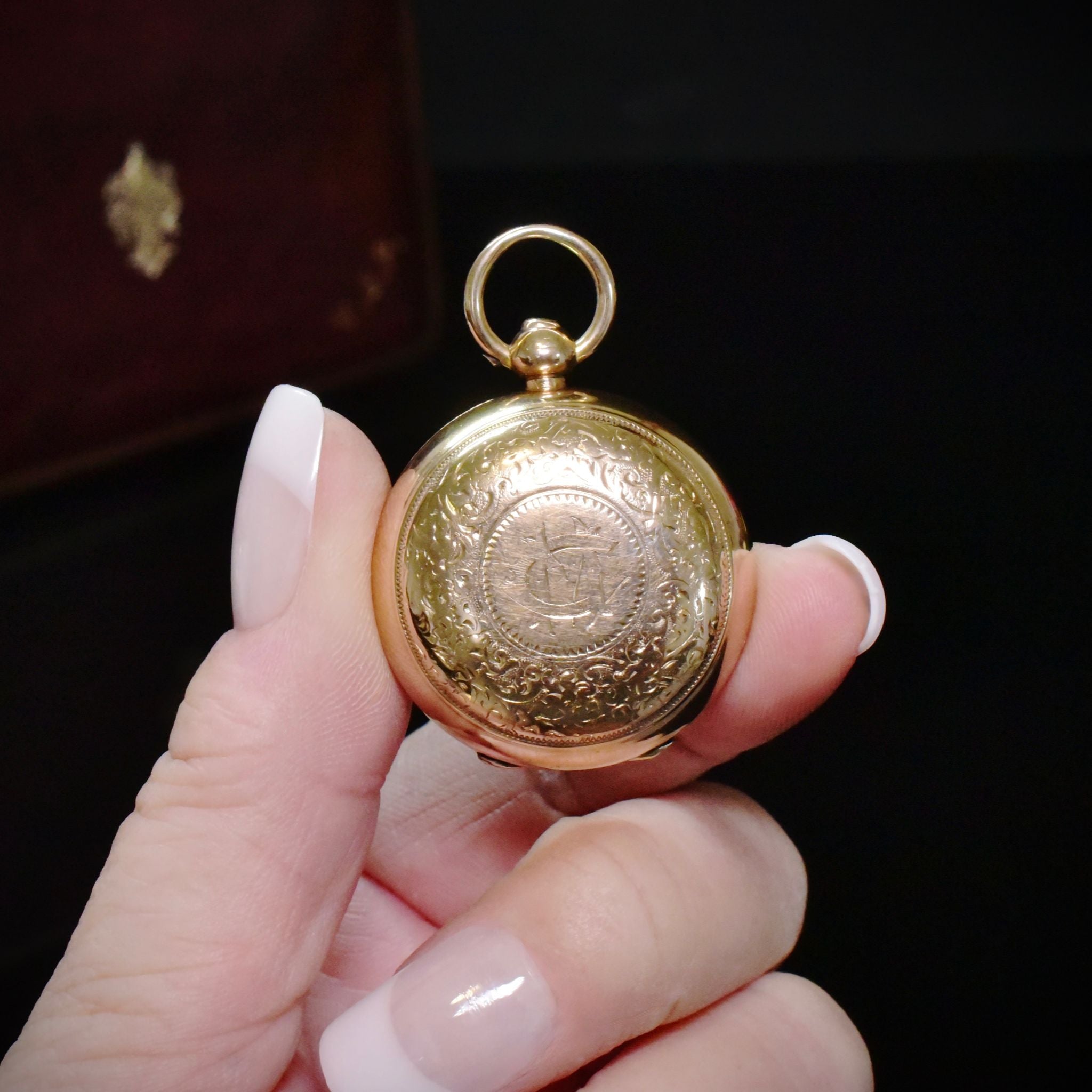 Antique Victorian 15ct Rose Gold Sovereign Case by Alfred Wigley - Birmingham 1886