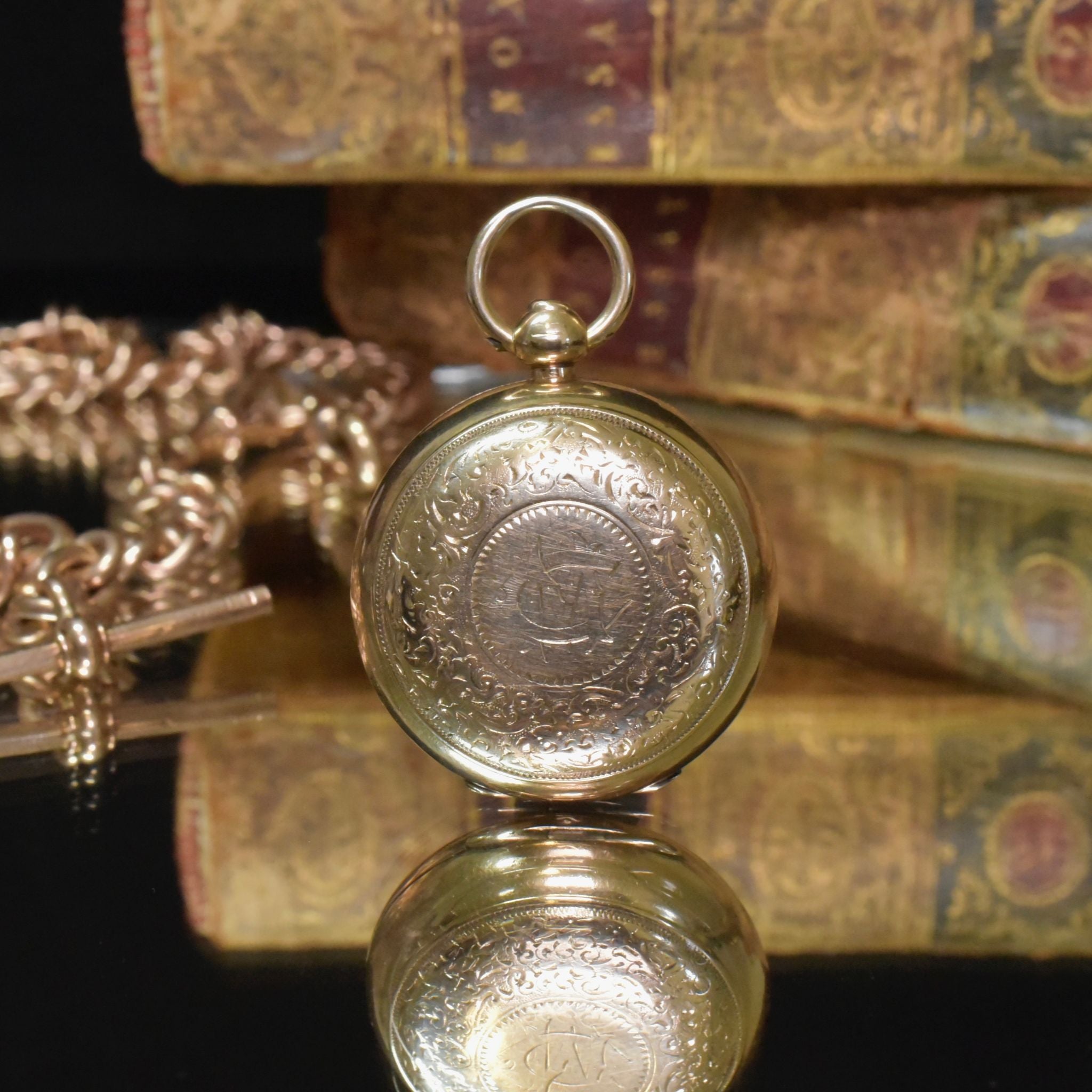 Antique Victorian 15ct Rose Gold Sovereign Case by Alfred Wigley - Birmingham 1886
