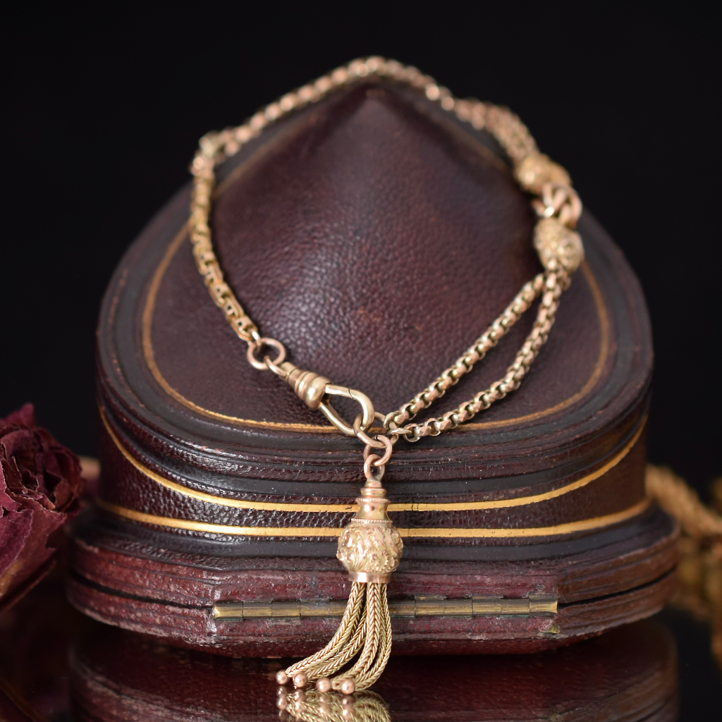 Antique Victorian 9ct Rose Gold Albertina Bracelet Circa 1890