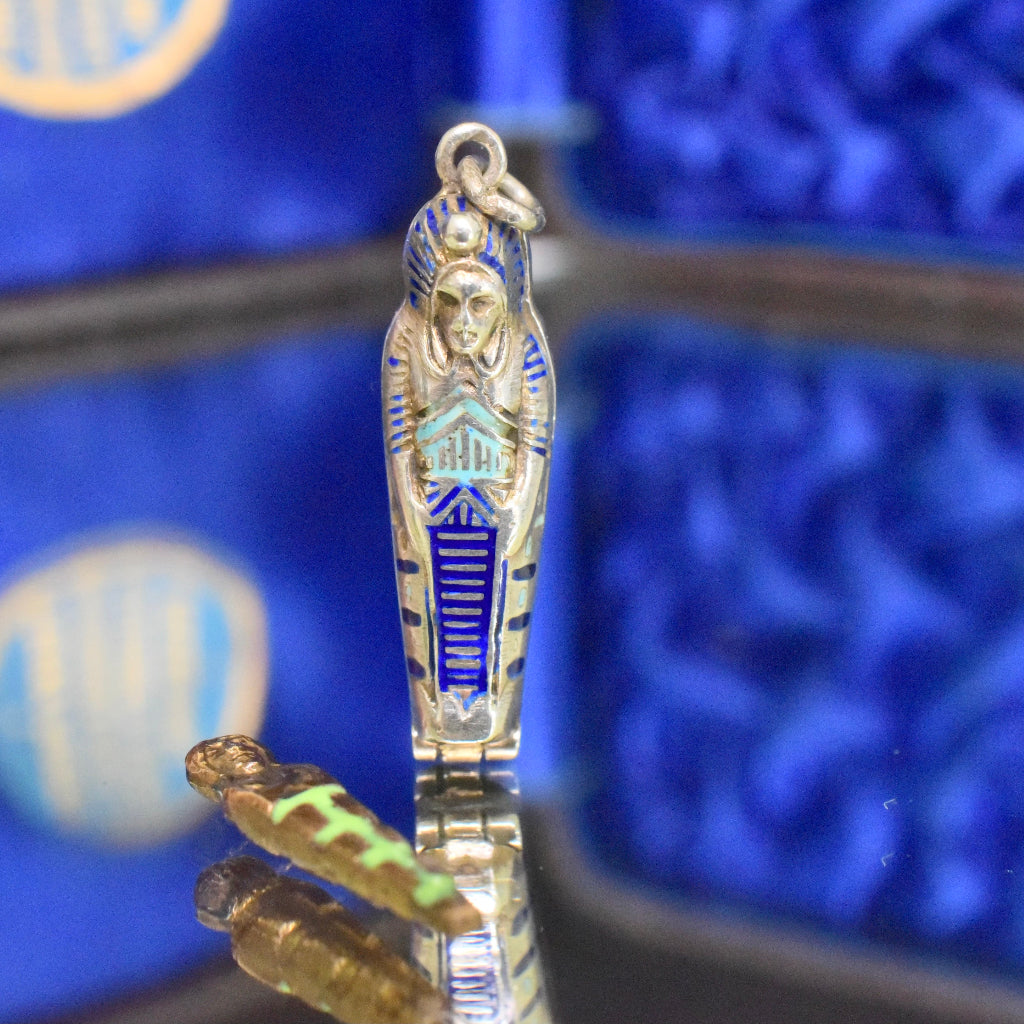 Antique Art Deco Egyptian Revival Sarcophagus And Mummy Pendant Circa 1920-30’s