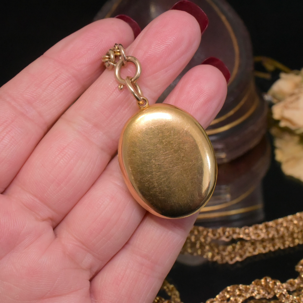 Antique Victorian 15ct Yellow Gold Locket Circa 1890-1900