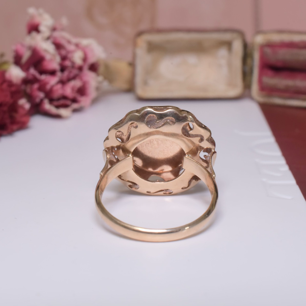 Vintage 14ct Rose Gold And Rose-Cut Garnet Ring