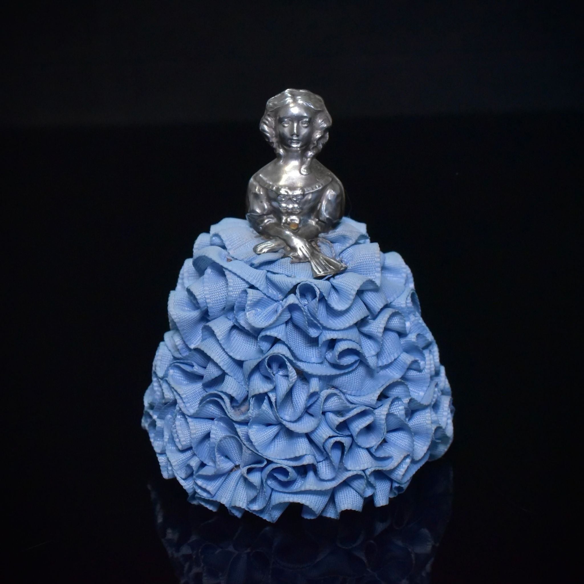 Antique Art Deco Sterling Silver ‘Half Doll’ Pin Cushion By Saunders & Shepard 1921