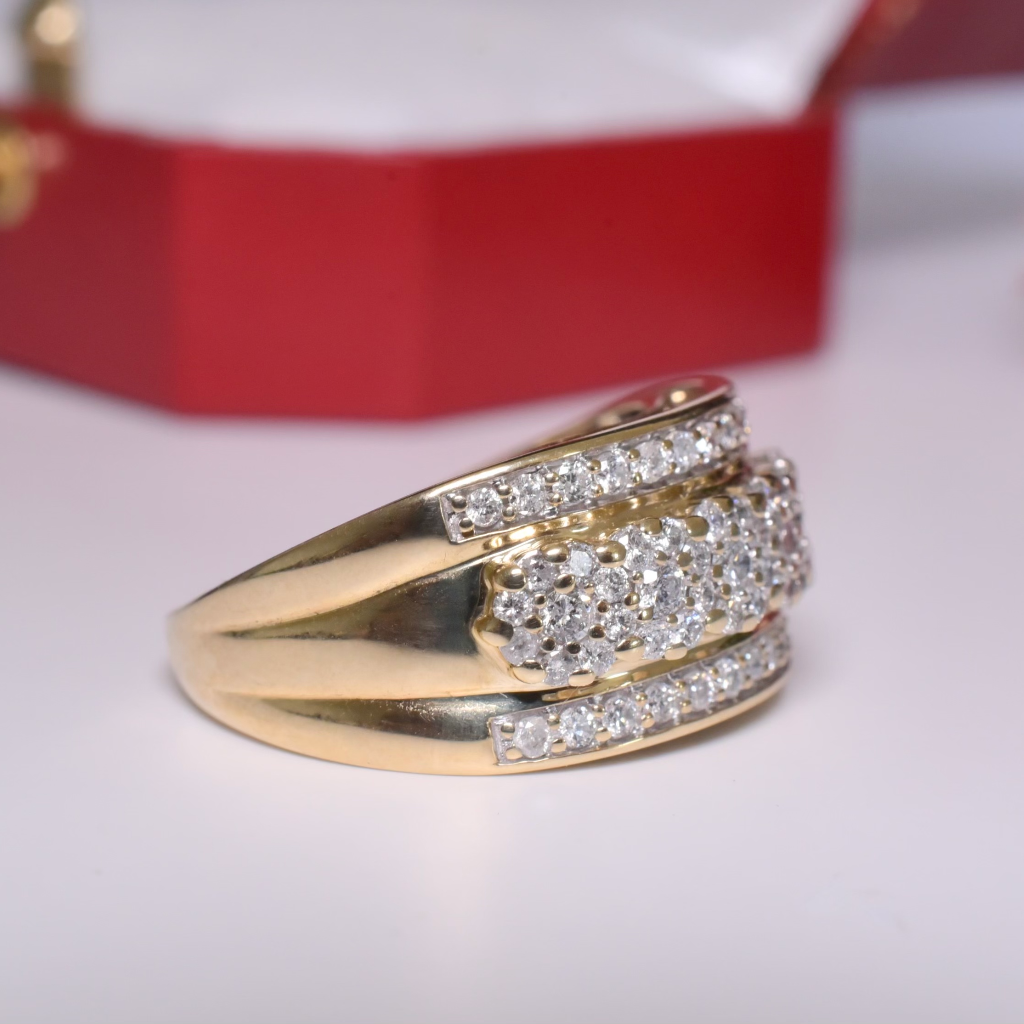 Contemporary 9ct Yellow Gold And Diamond Ring - 1.00ct