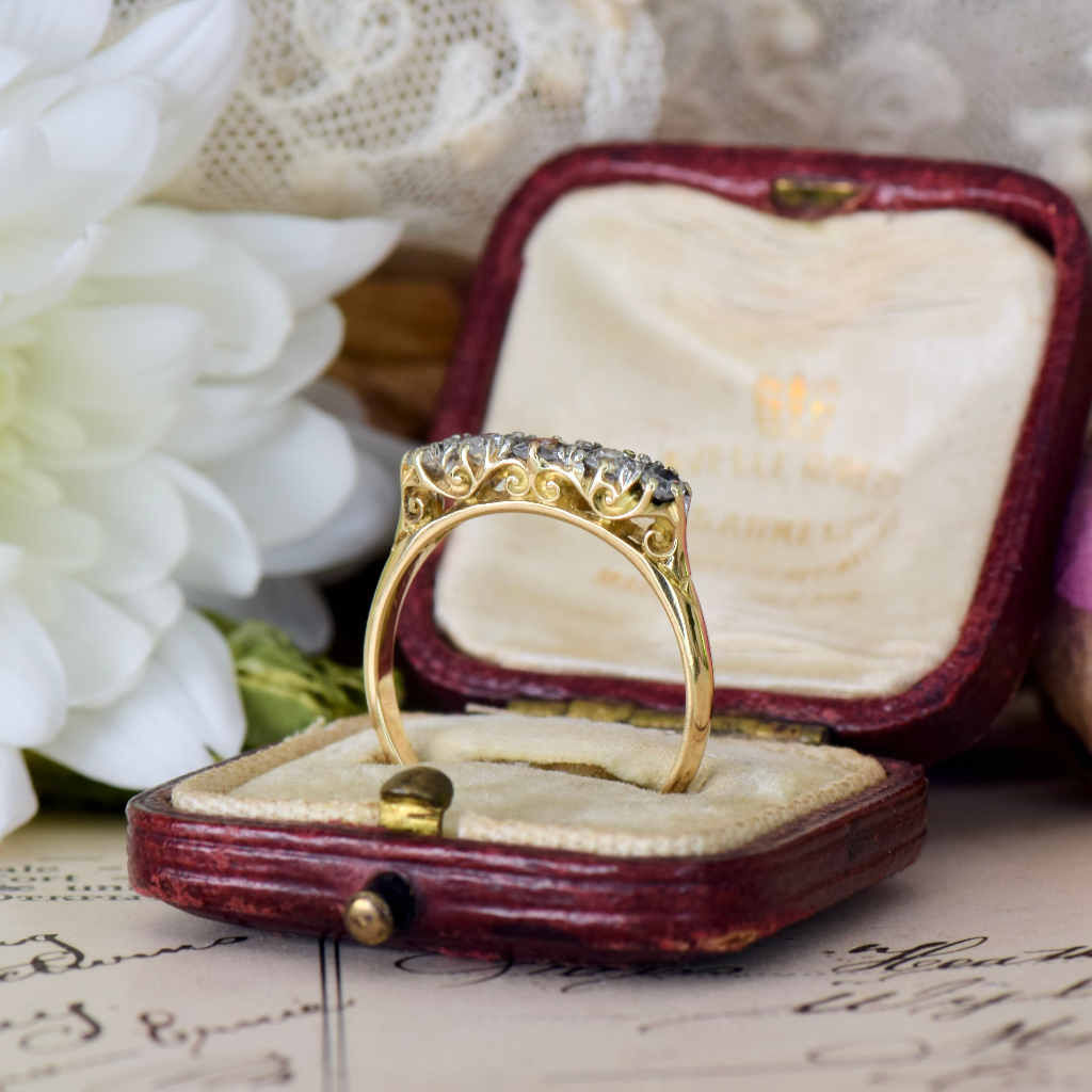 Antique Australian 18ct Yellow Gold Five Stone Diamond Ring Harris And Sprunt Circa 1910