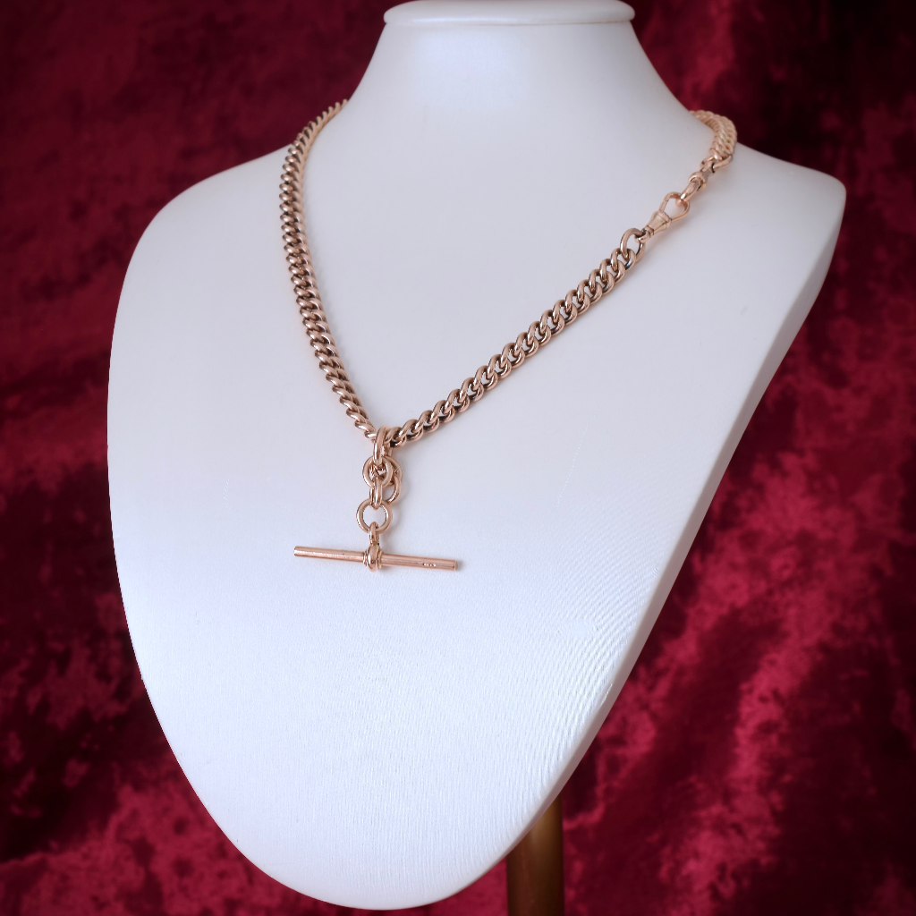 Antique Australian 15ct Yellow Gold Double Albert Watch Chain Necklace By George J. Jackson (1895-1931)
