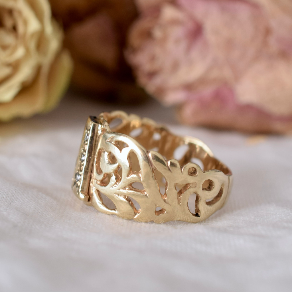 Contemporary 9ct Yellow Gold ’A’ Initial Ring