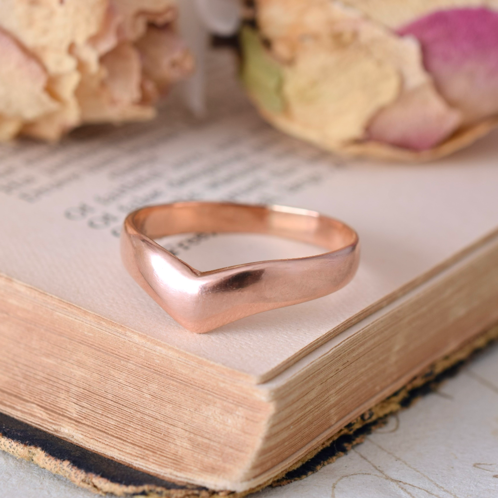 Modern 9ct Rose Gold V Shaped Ring