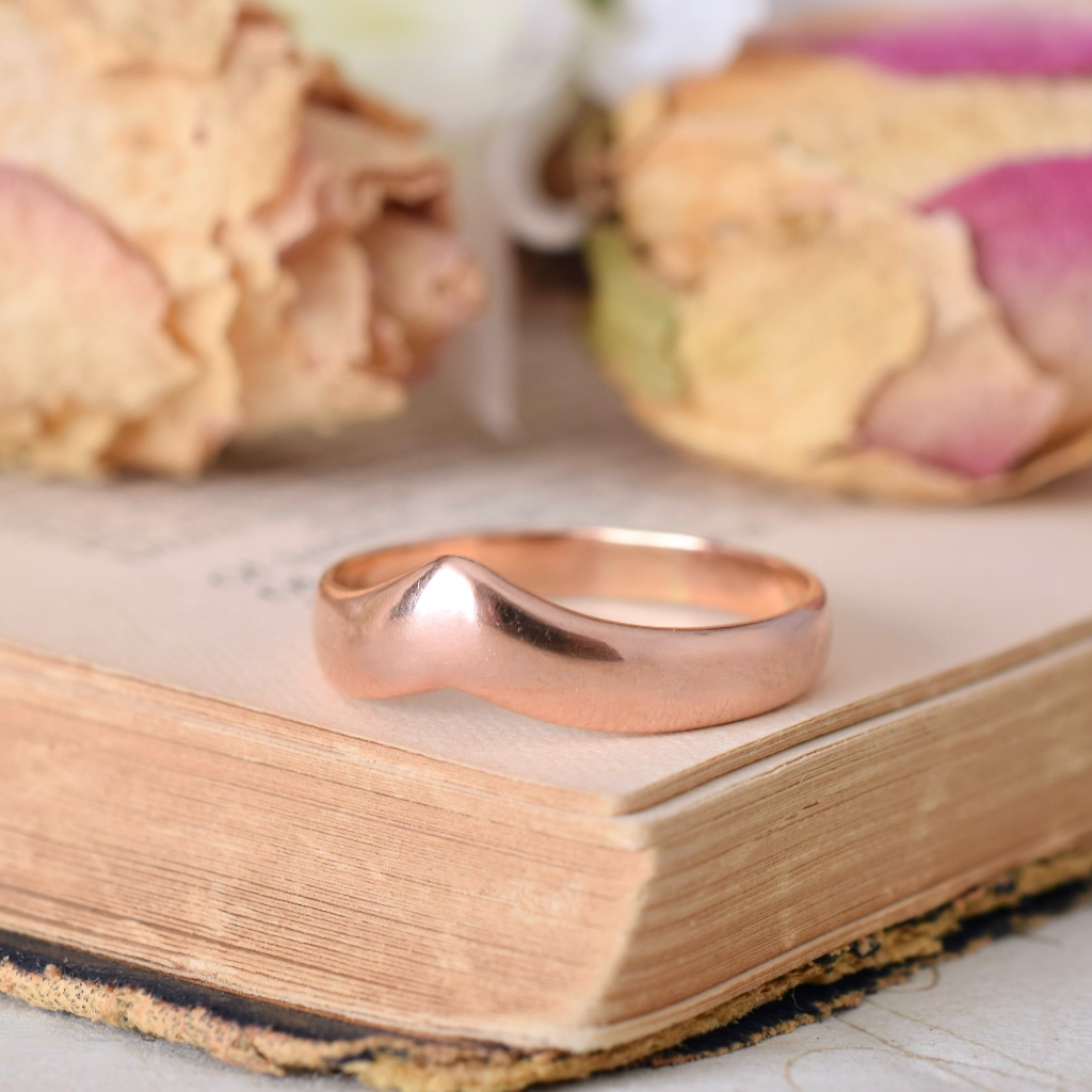 Modern 9ct Rose Gold V Shaped Ring