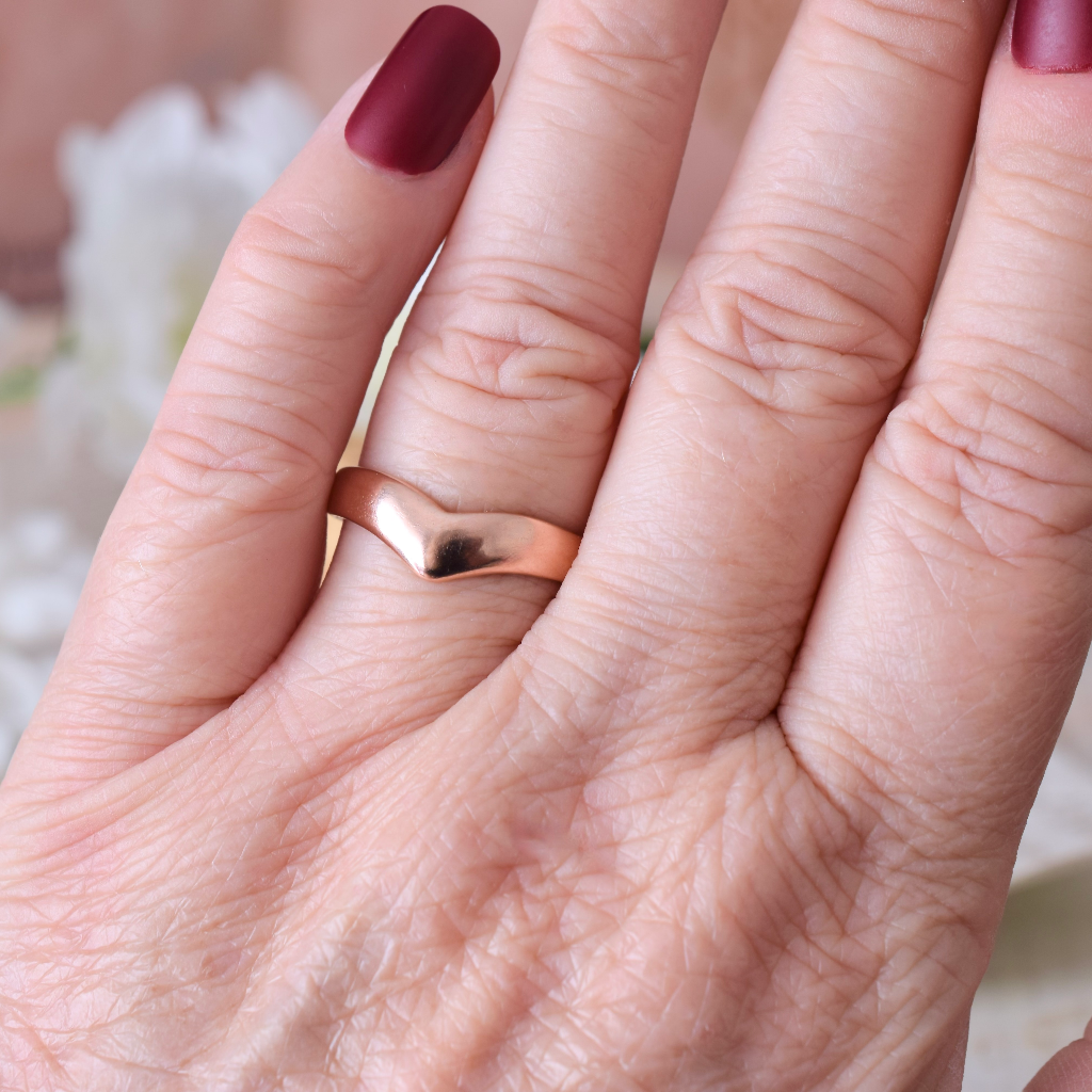 Modern 9ct Rose Gold V Shaped Ring