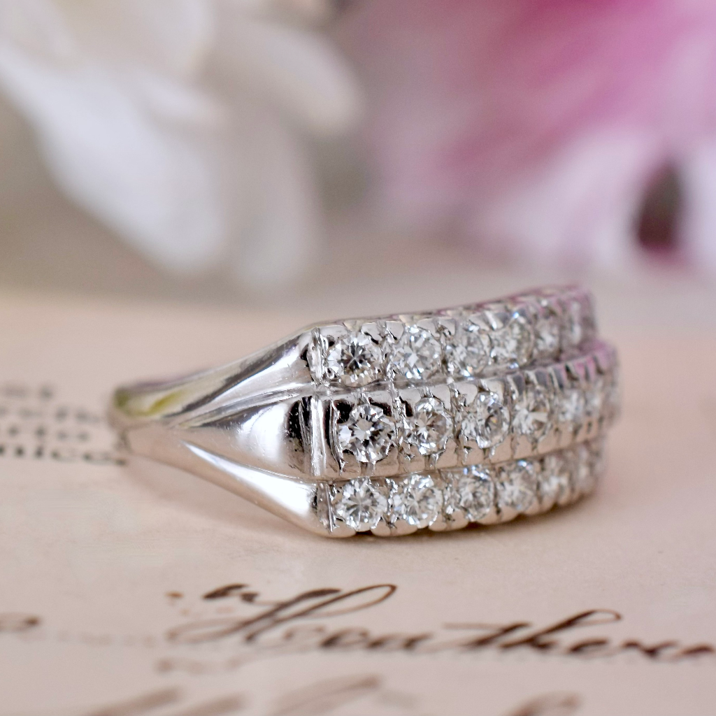 Stunning Late Art Deco Platinum And Diamond Ring 0.80ct Circa 1935 Independent Retail Replacement  Valuation Included For $5,200 AUD