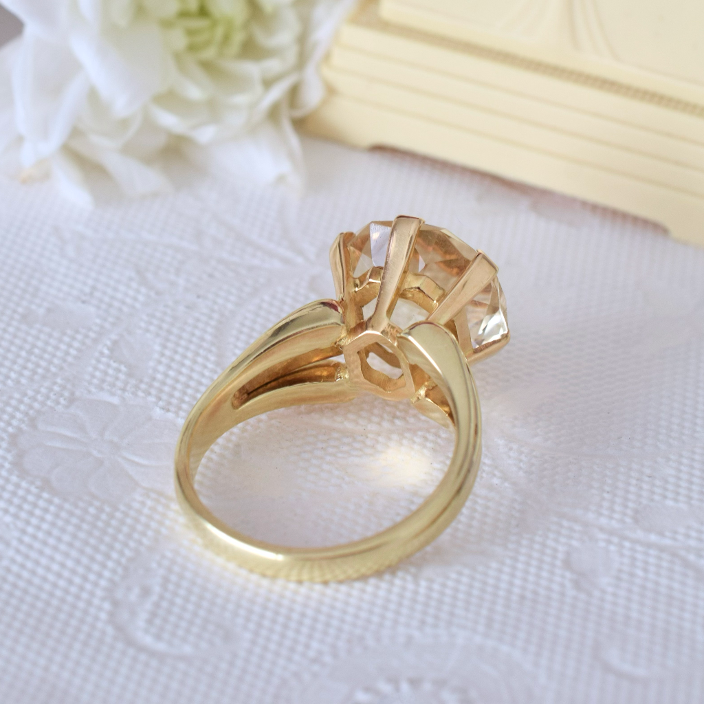 Modern 14ct Yellow Gold Lemon Citrine Ring