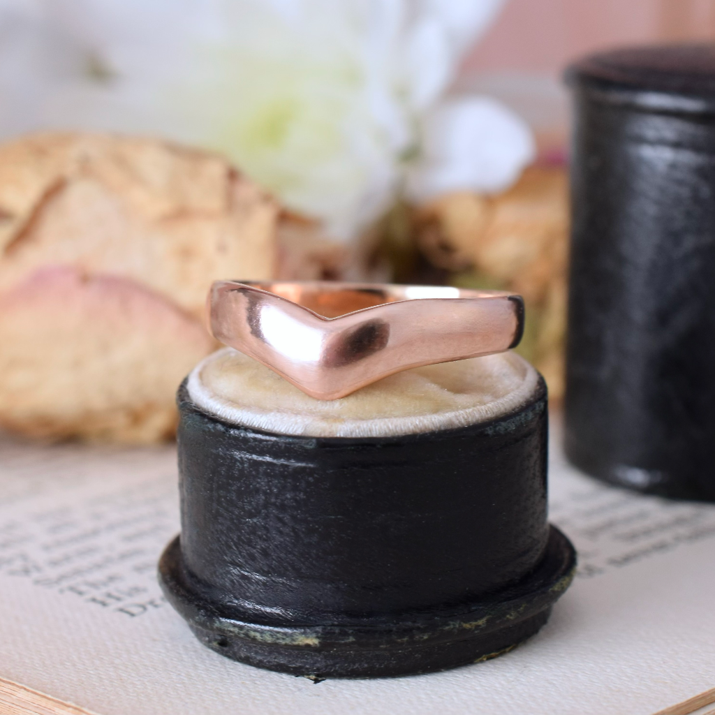 Modern 9ct Rose Gold V Shaped Ring