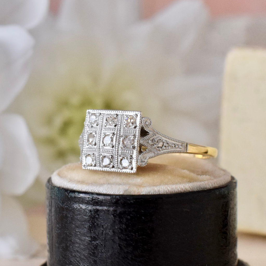 Antique Art Deco 18ct/Platinum Diamond Ring Circa 1930