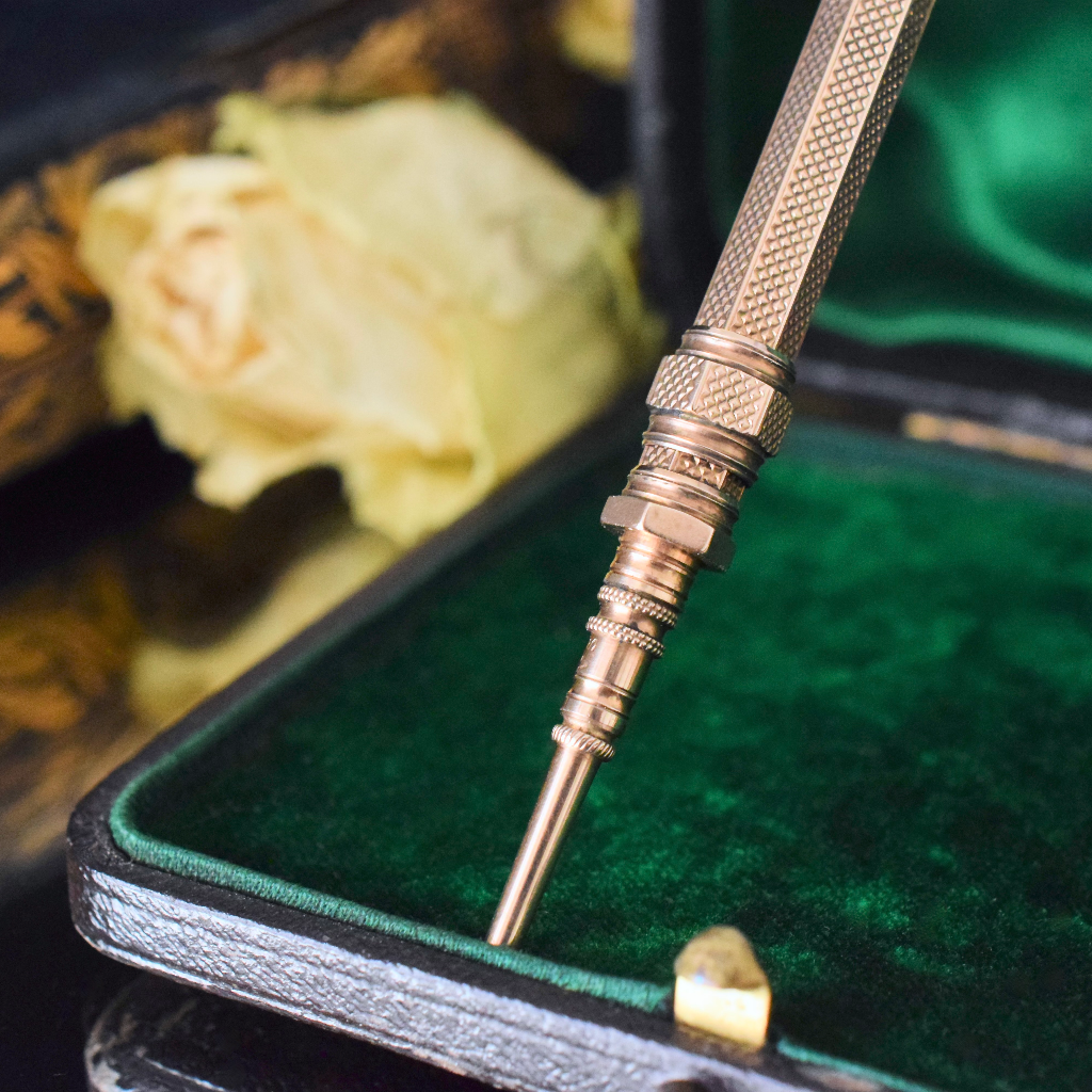 Victorian 9ct Yellow Gold Mechanical Pencil By Sampson & Mordan Circa 1890