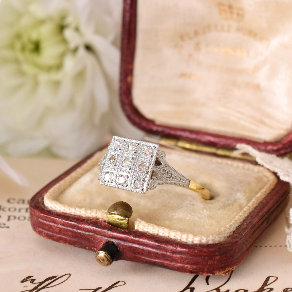 Antique Art Deco 18ct/Platinum Diamond Ring Circa 1930