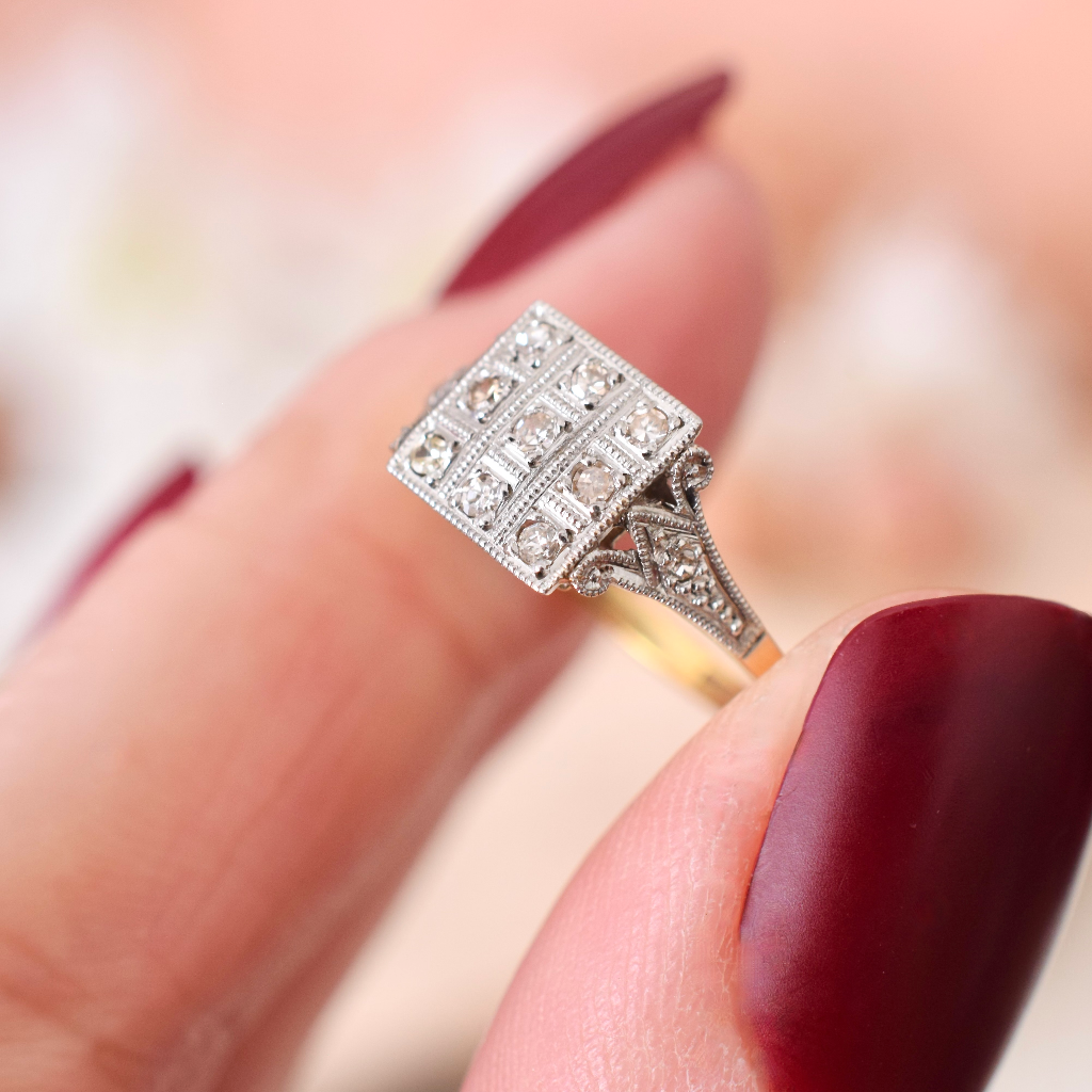 Antique Art Deco 18ct/Platinum Diamond Ring Circa 1930