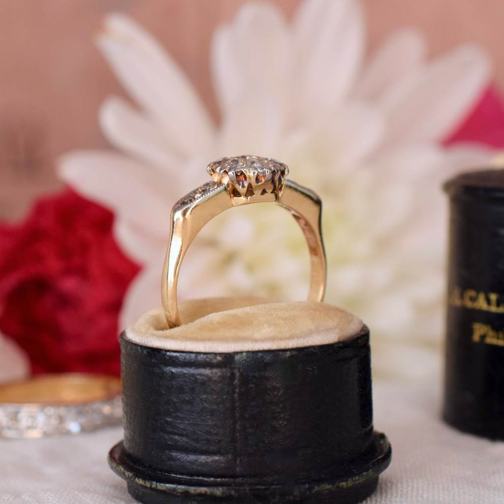 Antique Art Deco Era Diamond Daisy Cluster Ring Circa 1920’s