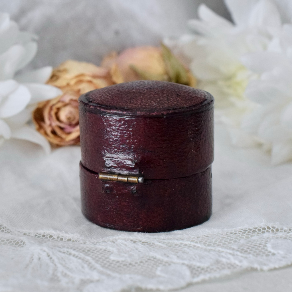 Large Victorian Brown Leather Ring Box