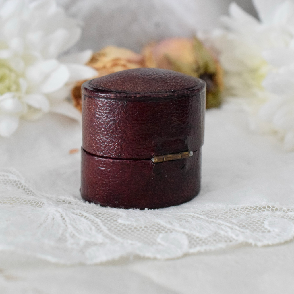 Large Victorian Brown Leather Ring Box