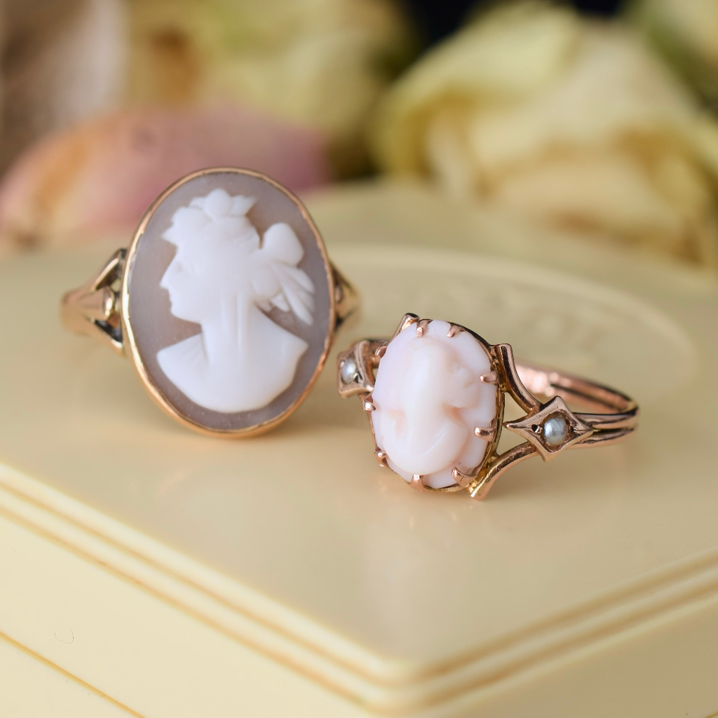 Antique Pearl & Diamond Ring, 18k Circa 1860s Victorian 18ct Yellow Gold  Ring. - Addy's Vintage