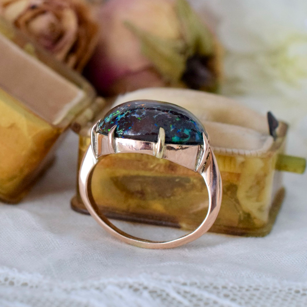 Antique/Vintage 9ct Rose Gold Australian Boulder Opal Ring Circa 1930’s