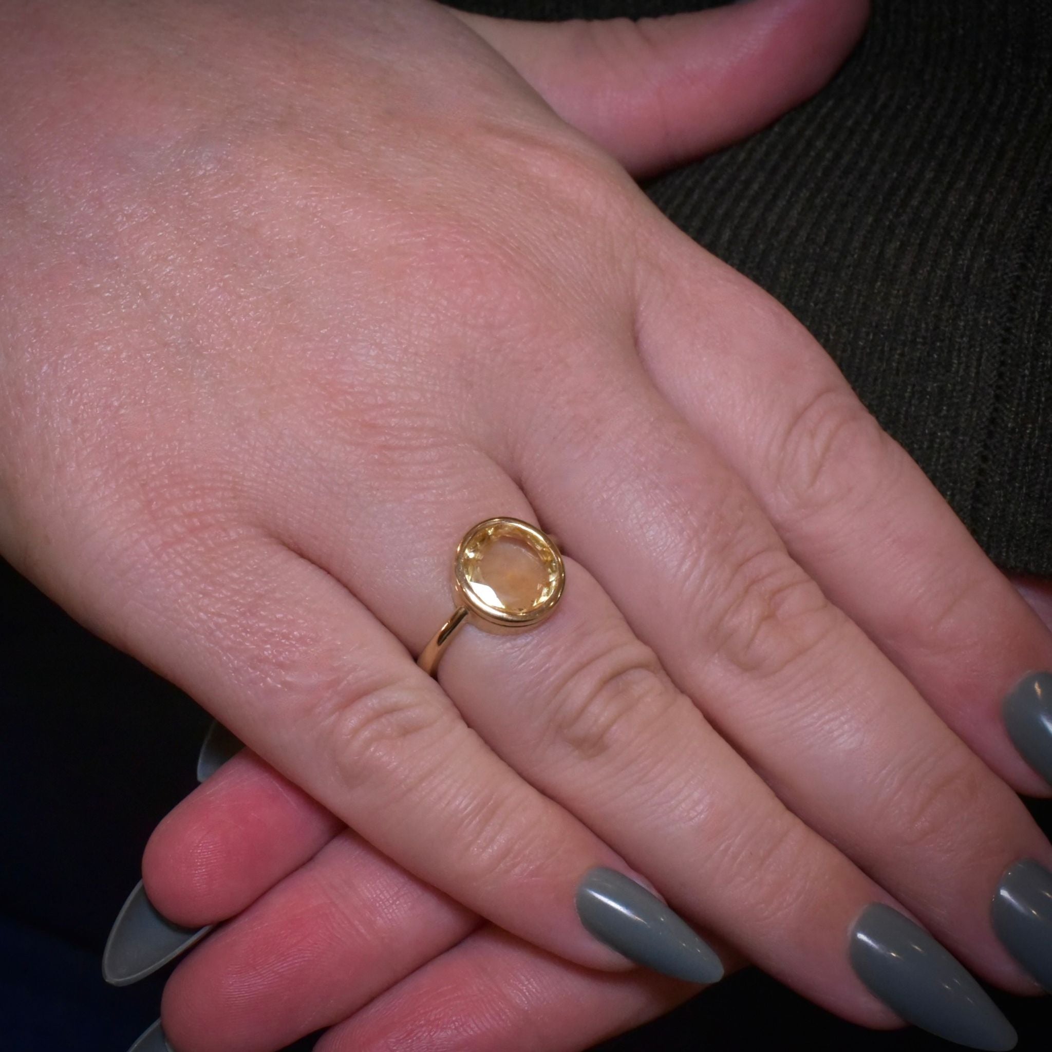 Modern 18ct Yellow Gold, Natural Yellow Sapphire Ring