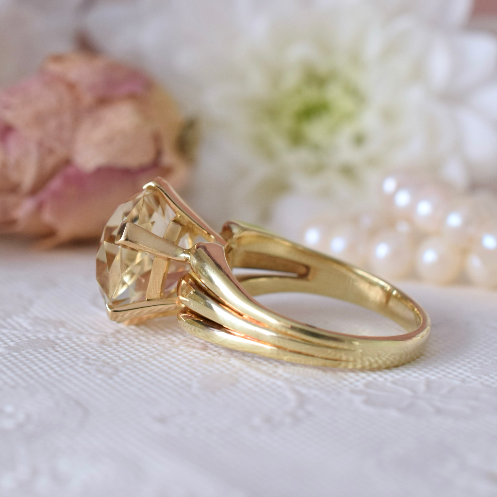 Modern 14ct Yellow Gold Lemon Citrine Ring