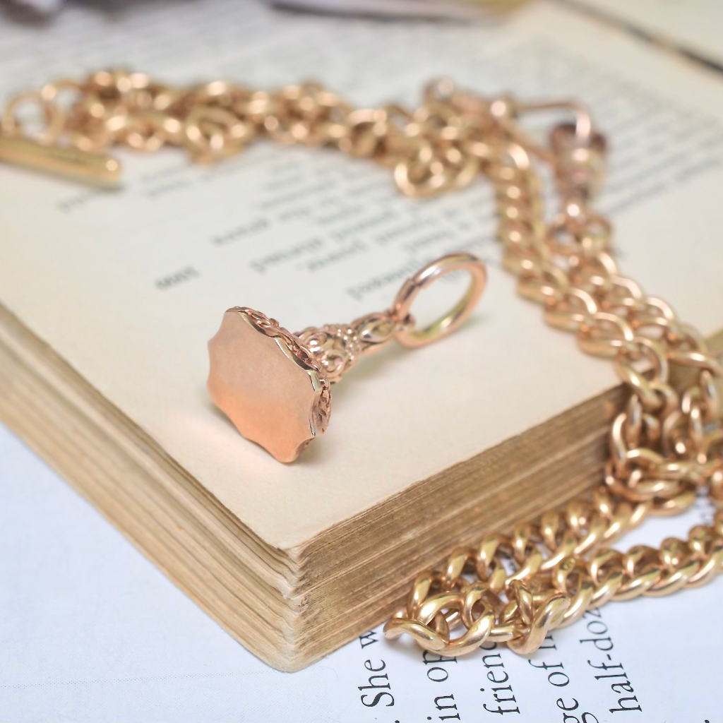 Vintage 9ct Rose Gold Ornate Fob Charm/Pendant