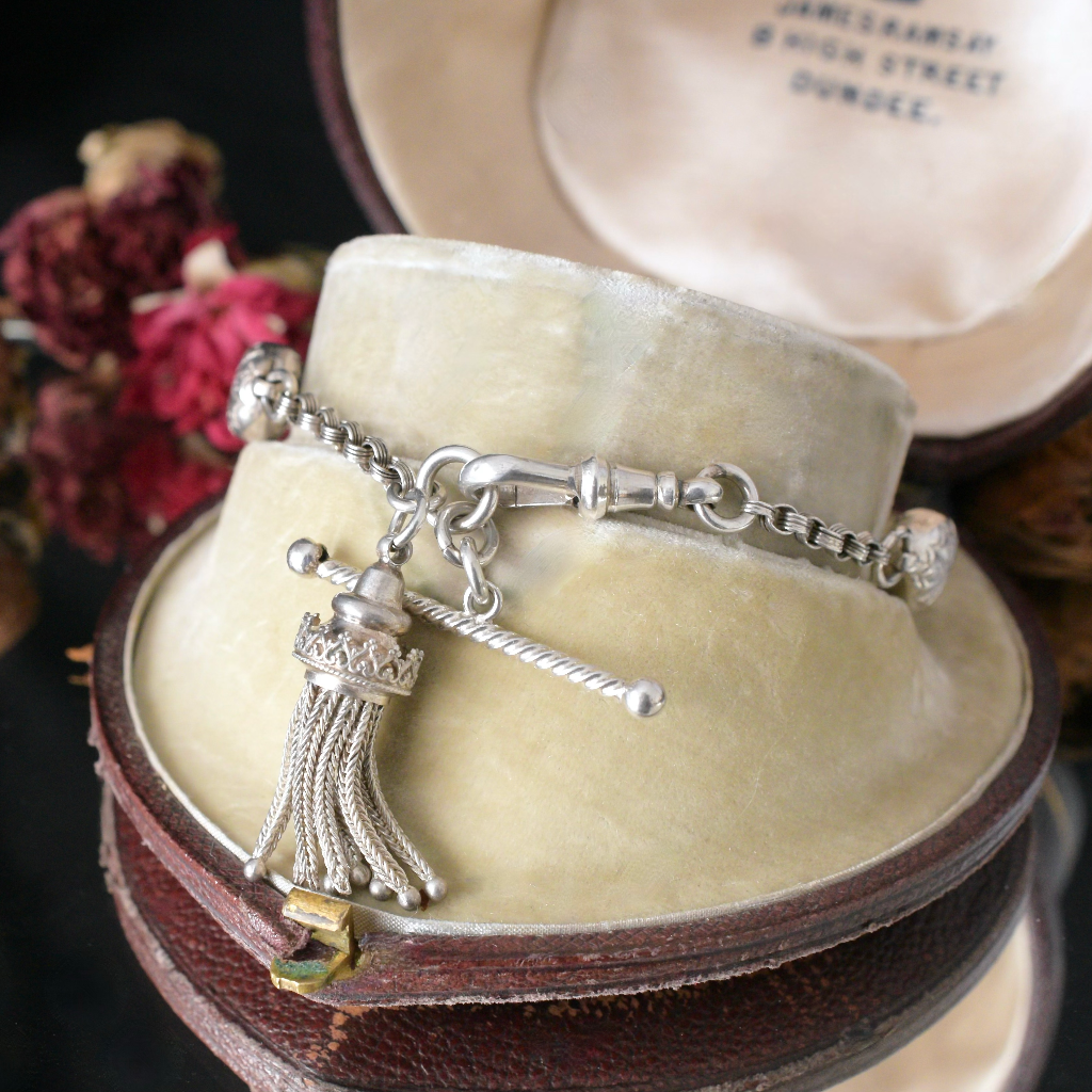 Antique Victorian Silver Albertina Bracelet Circa 1890’s