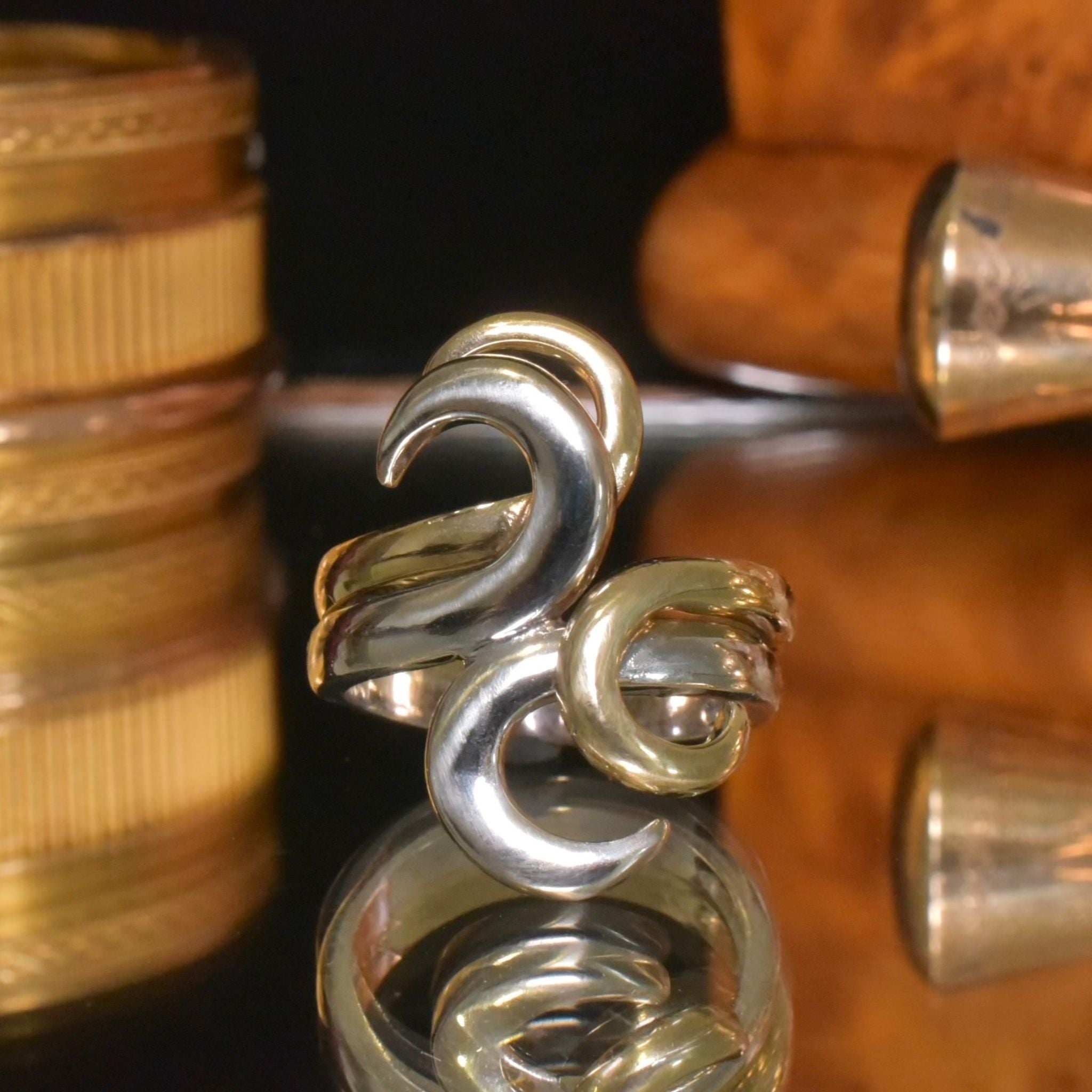 Contemporary 9ct Yellow And White Gold ‘Celtic’ Design Ring