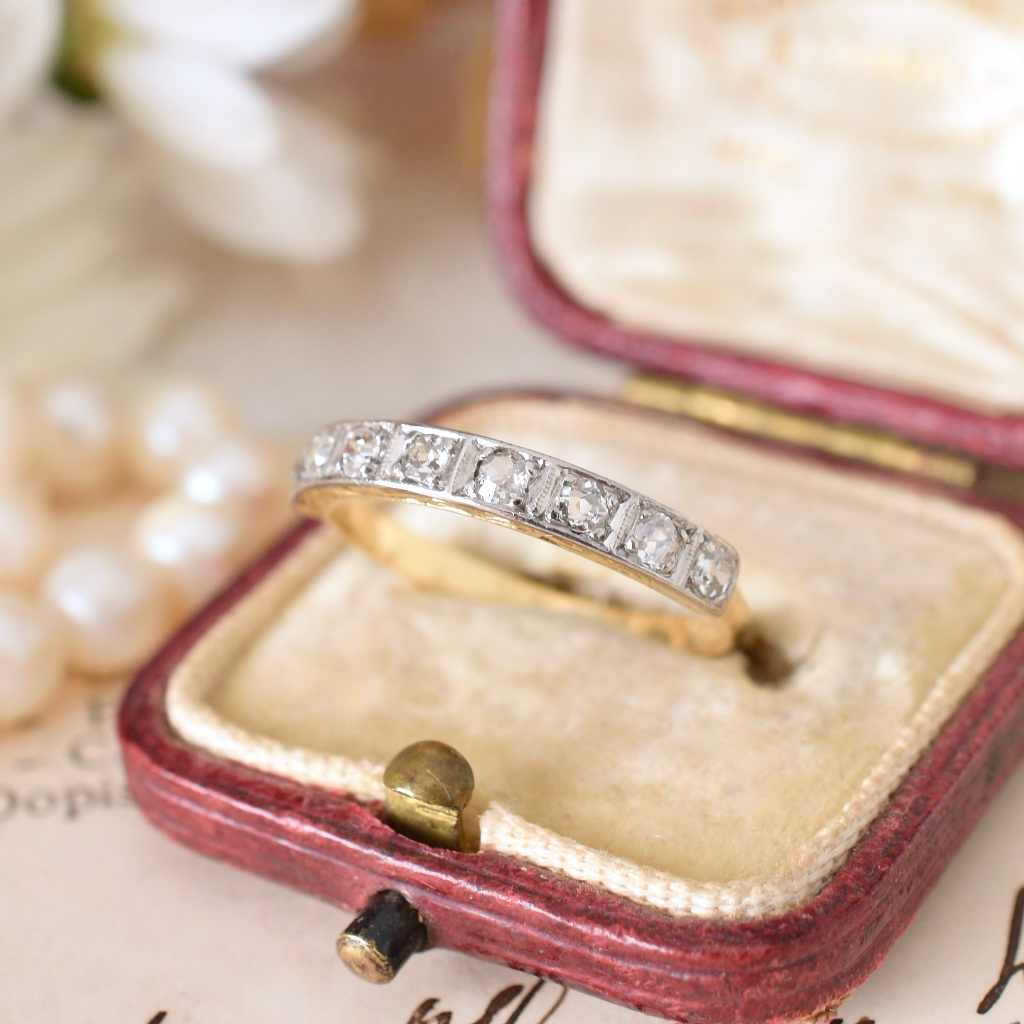 Vintage 18ct Yellow And White Gold Diamond Eternity/Wedding Ring