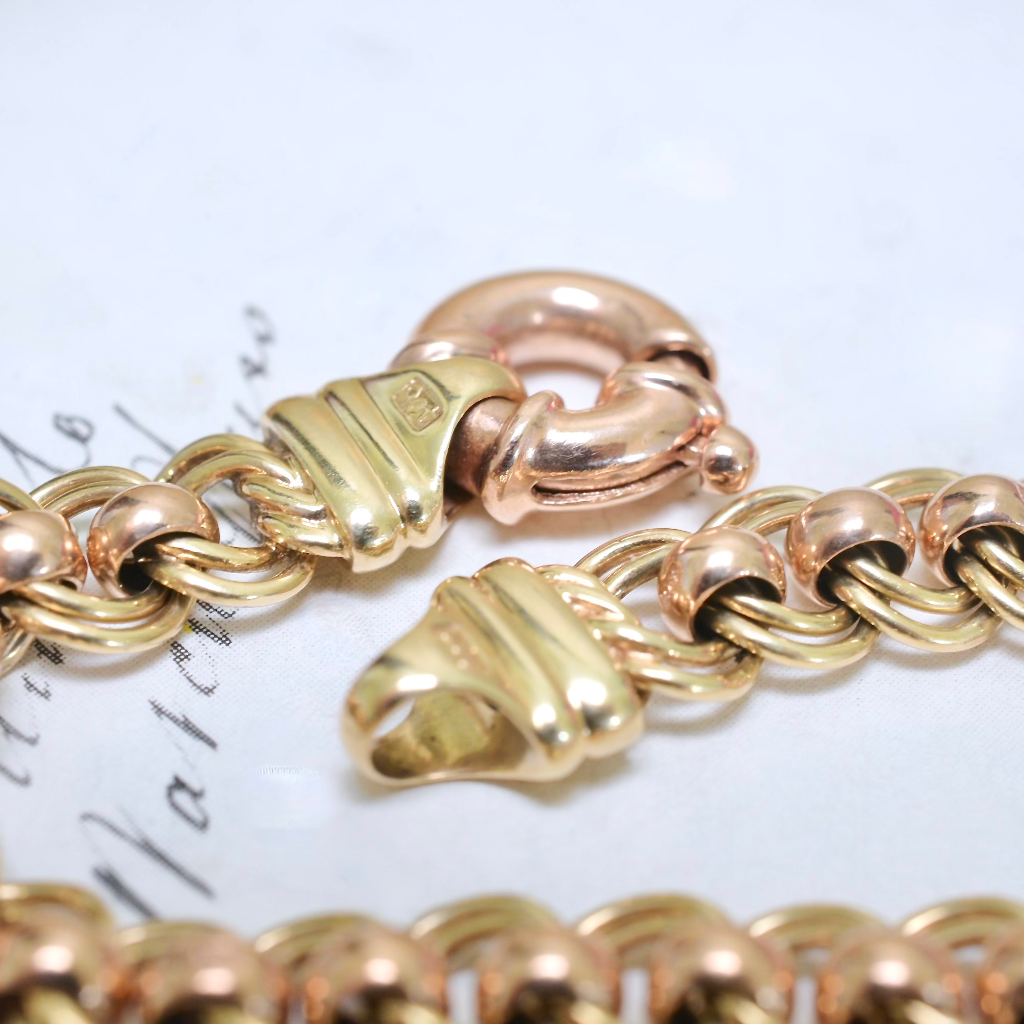 Modern 9ct Two-Toned Rose And Yellow Gold ‘Rollo’ Bracelet