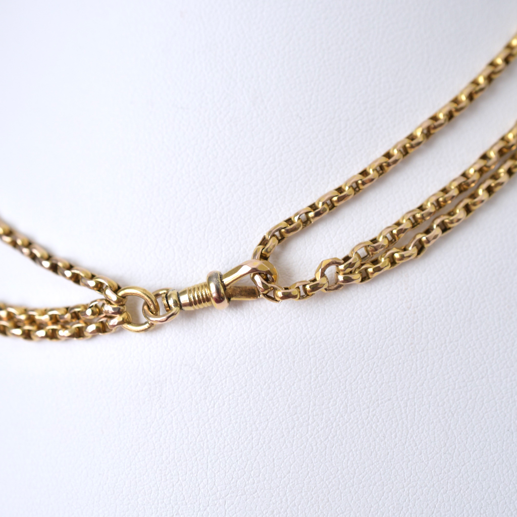 Antique Victorian **11ct Rose Gold Faceted Link Chain Circa 1890’s