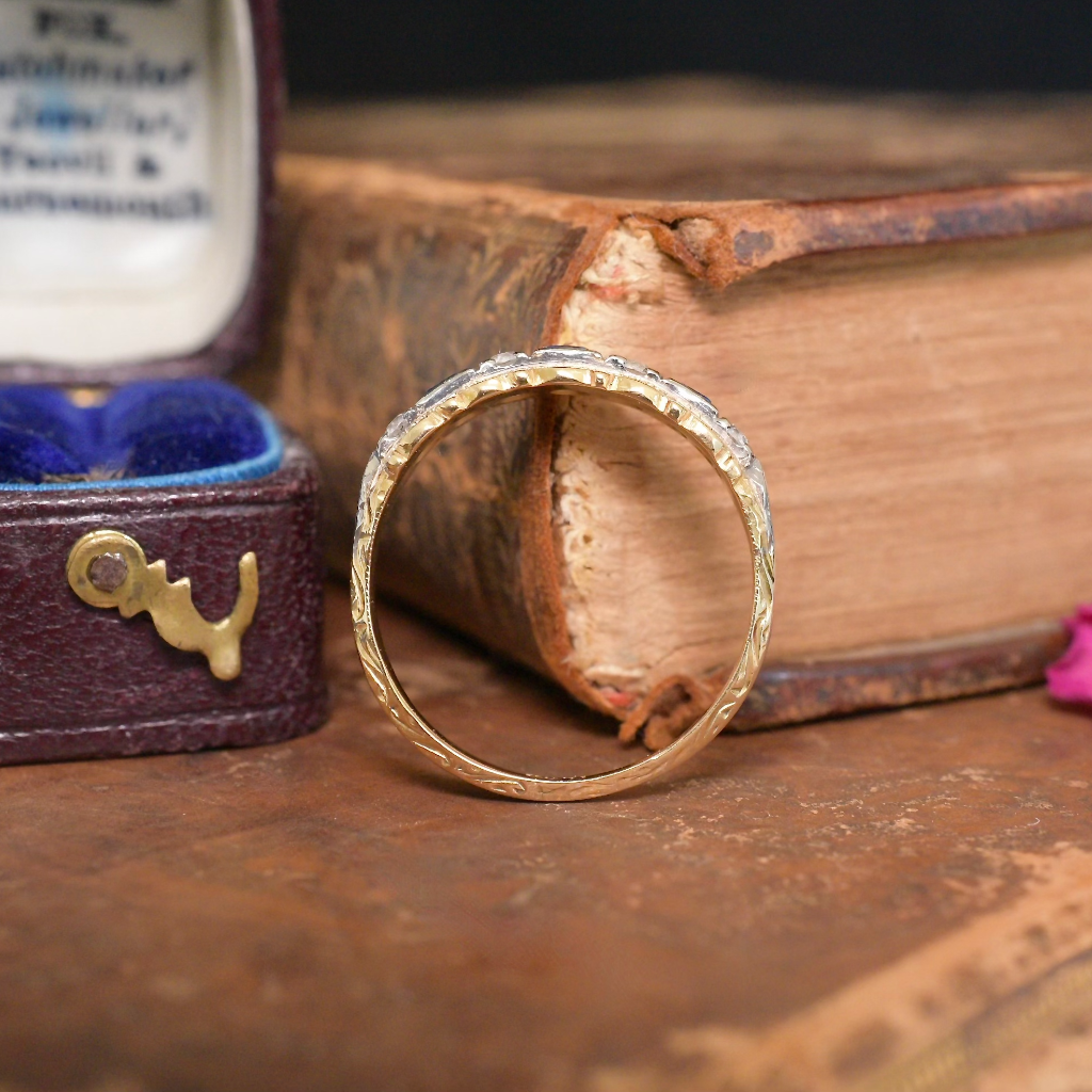 Vintage 18ct Yellow Gold Blue And White Spinel Ring Circa 1940’s