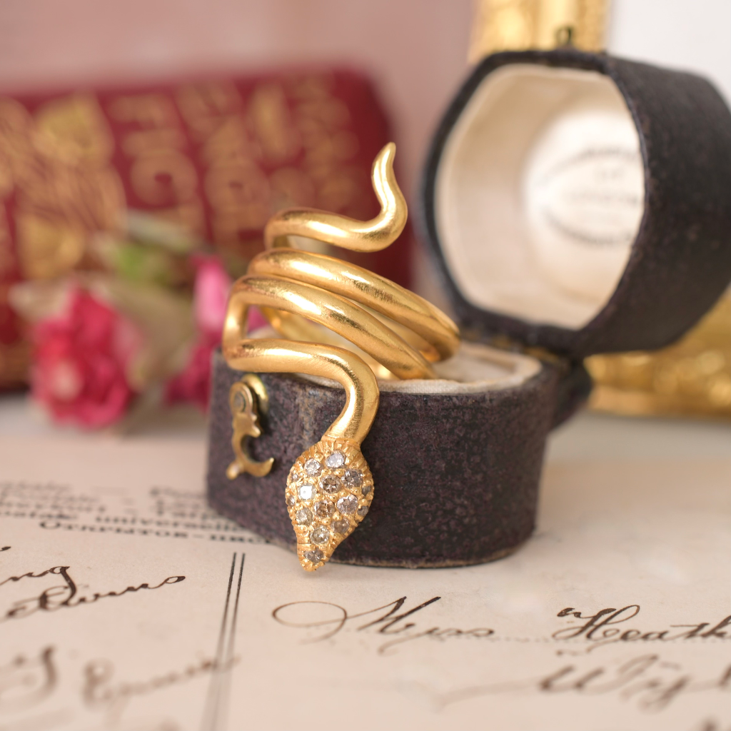 Designer 22ct Yellow Gold Champagne Diamond Ring By Karen Liberman