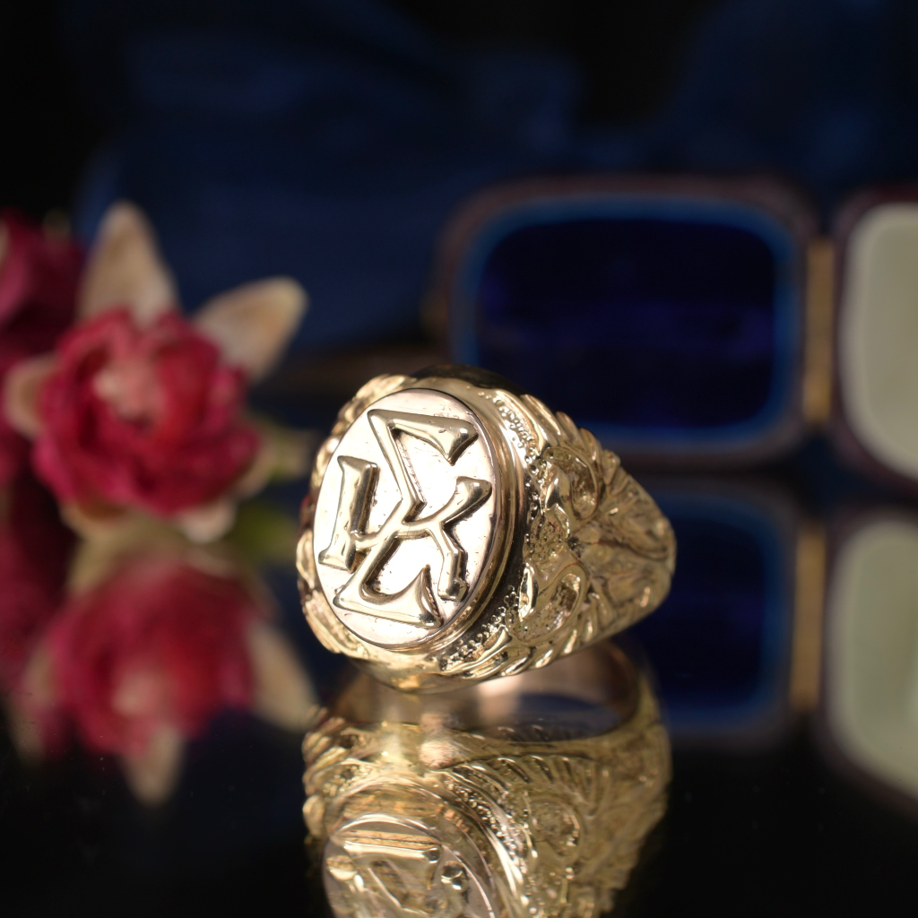 Vintage 9ct Yellow Gold ‘Fraternity Ring - Iota Sigma Upsilon - 13.3 Grams
