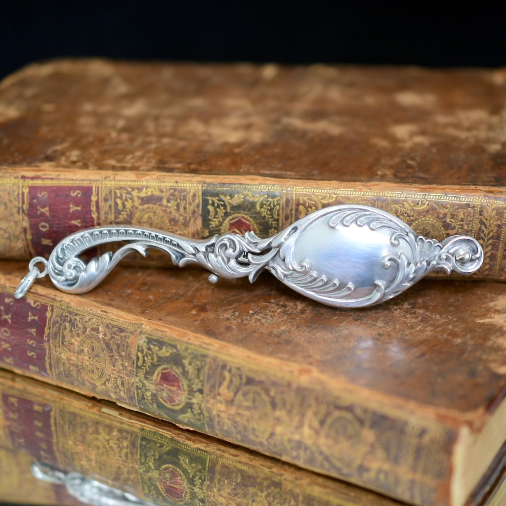 Antique Victorian/Art Nouveau French 950 Silver Folding Lorgnette Circa 1890