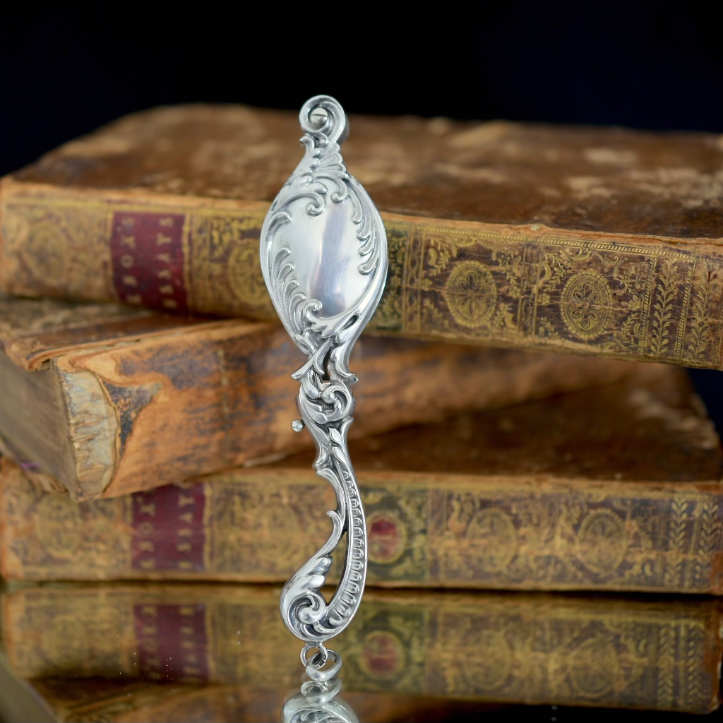 Antique Victorian/Art Nouveau French 950 Silver Folding Lorgnette Circa 1890