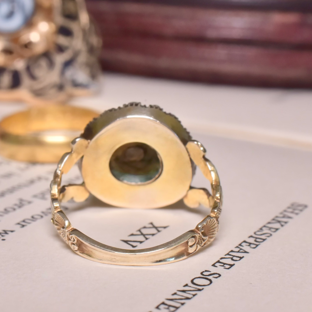 Antique Georgian/Very Early Victorian 15ct Yellow Gold Diamond And Pearl Ring Circa 1820's