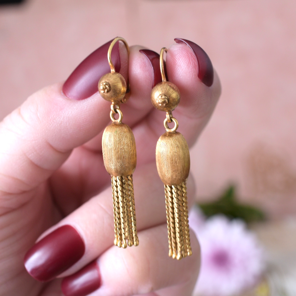 Vintage Italian 18ct Yellow Gold Tassel Earrings circa 1970-80’s