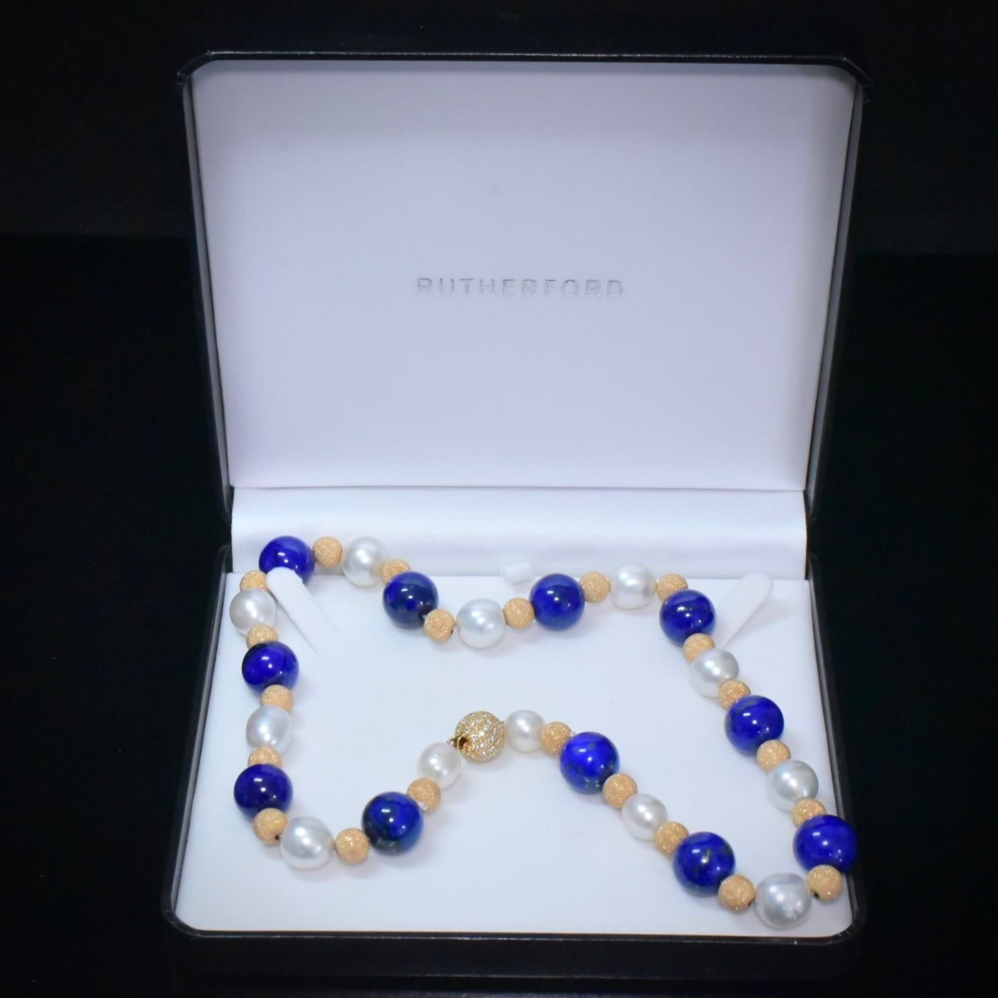 Superb 18ct And 9ct Gold, Diamond, Lapis Lazuli And Pearl Necklace - 1.00ct Included In Purchase Valuation For $8,200 AUD
