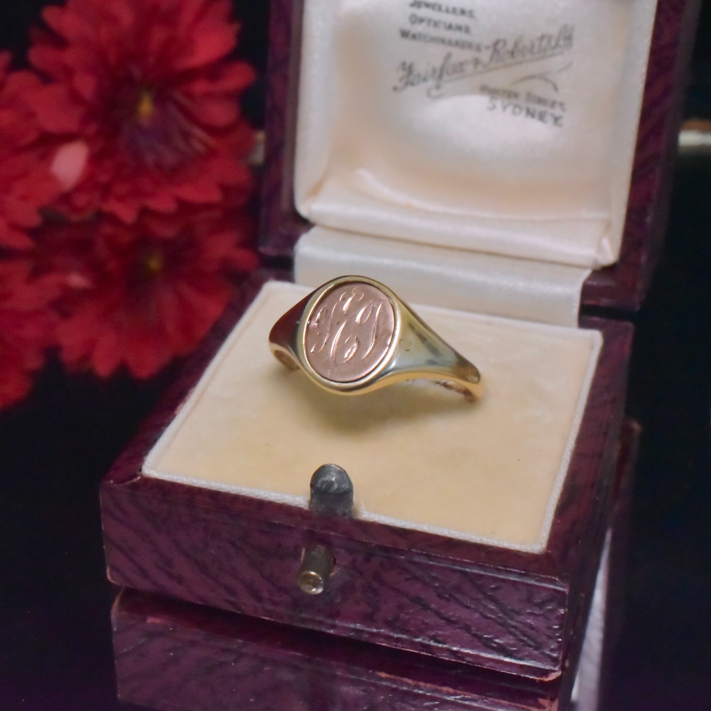 Vintage 9ct Yellow Gold Enamel Masonic Swivel Ring - By John Henry Wynn - Birmingham 1964