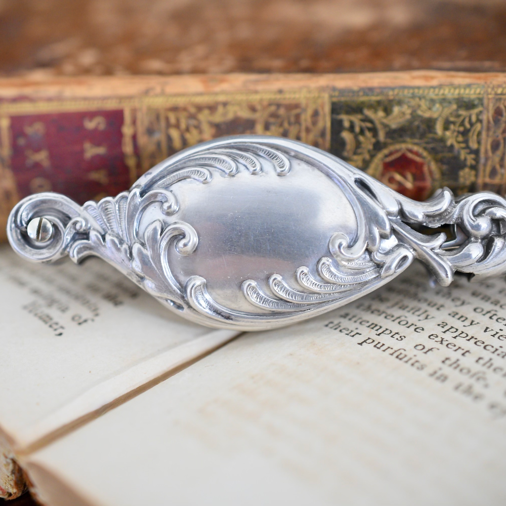 Antique Victorian/Art Nouveau French 950 Silver Folding Lorgnette Circa 1890