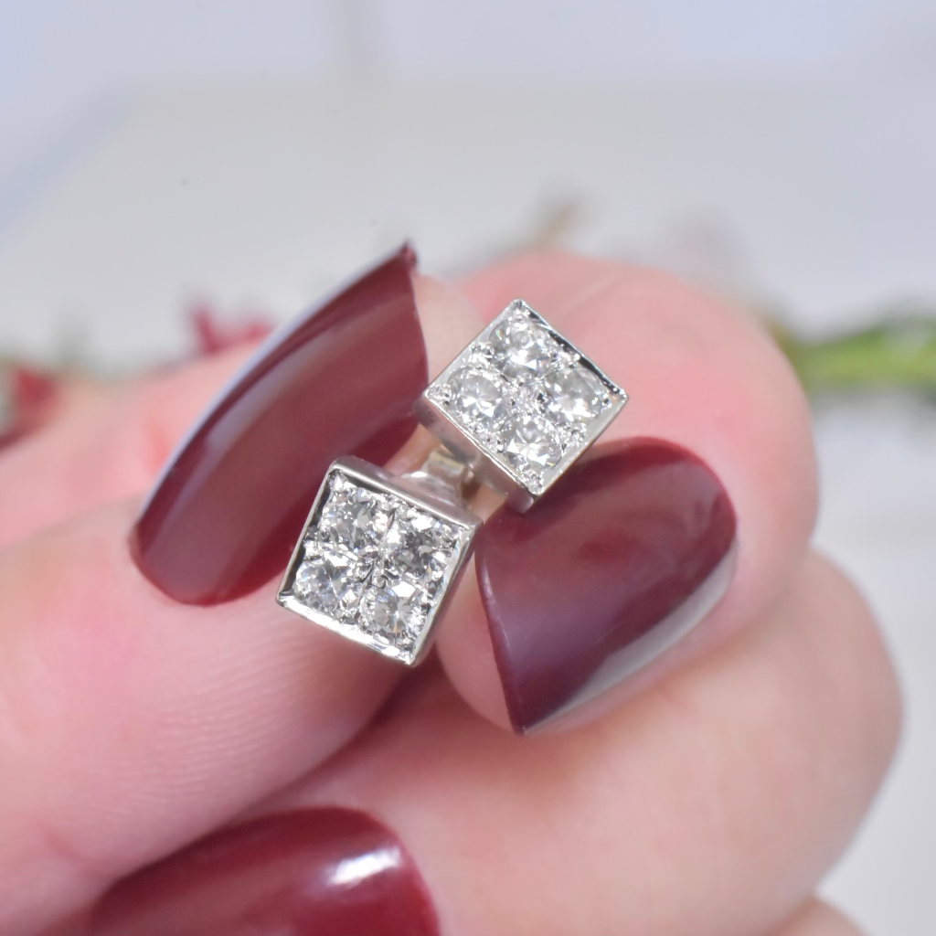 Modern 18ct (And 14ct) White Gold Diamond Earrings By Jan Logan