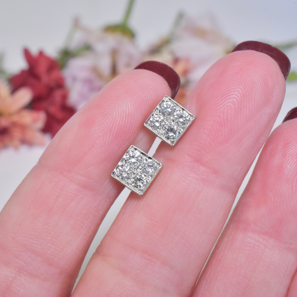 Modern 18ct (And 14ct) White Gold Diamond Earrings By Jan Logan